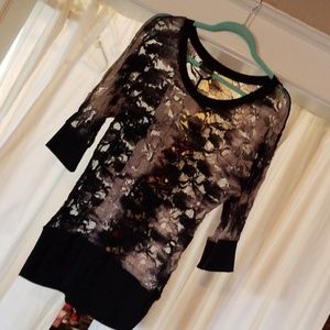 Black and grey lace top